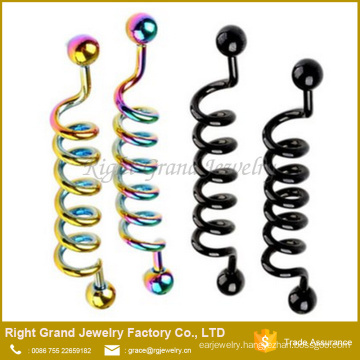 Surgical Steel Spiral shape Industrial Barbell Stud Earring Piercing